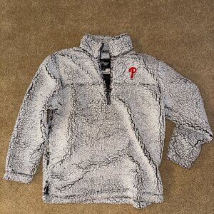 WOMENS PHILLIES QUARTER ZIP SHERPA JACKET MEDIUM